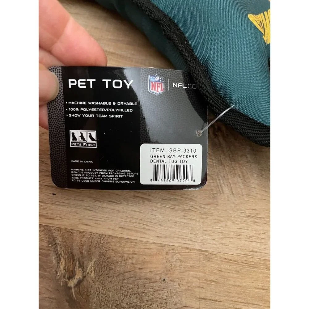 NWT Green Bay Packers Dental Tug Toy For Pets